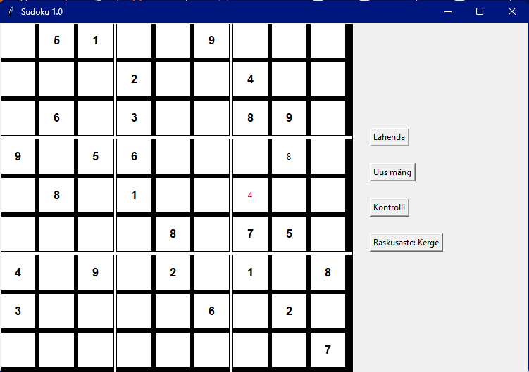 Sudoku screenshot